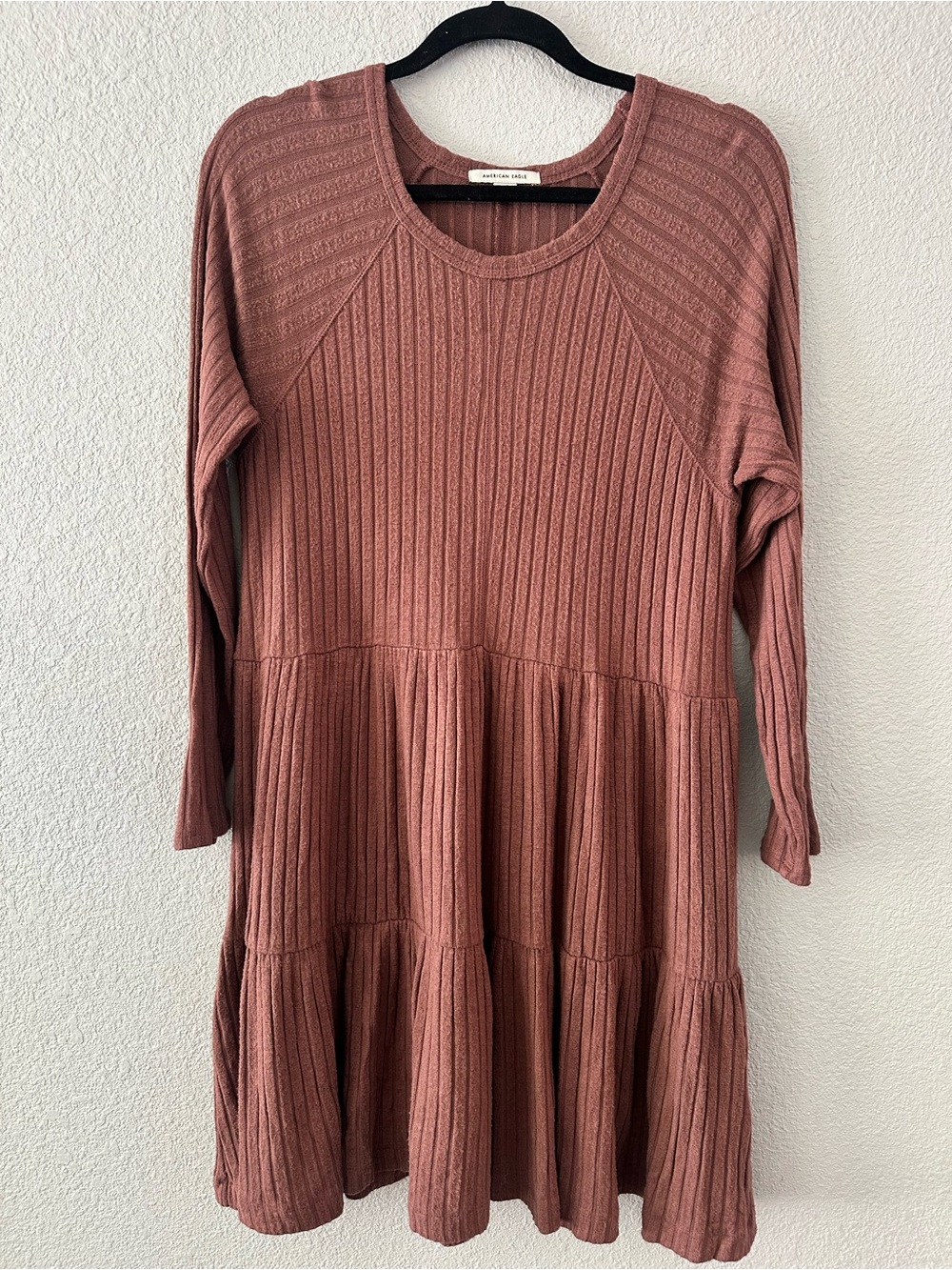 American Eagle Ribbed Knit Sweater Dress in Dusty Rose/Mauve Color